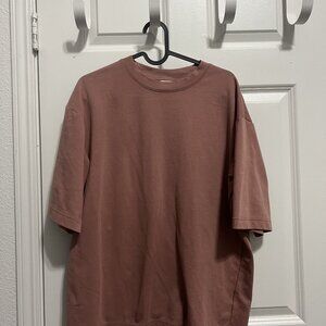 Uniqlo U Airism T Shirt Men’s Salmon Pink Oversized Tee